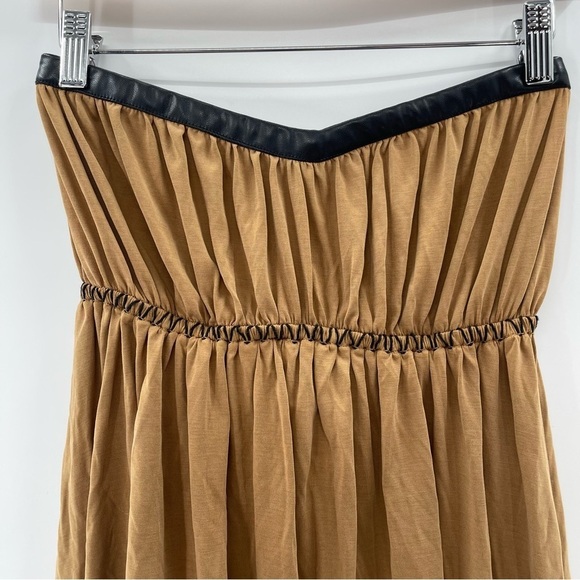 NWT Free People Grunge Strapless Asymmetrical Fairy Goblincore Faux Leather Top - Picture 8 of 12